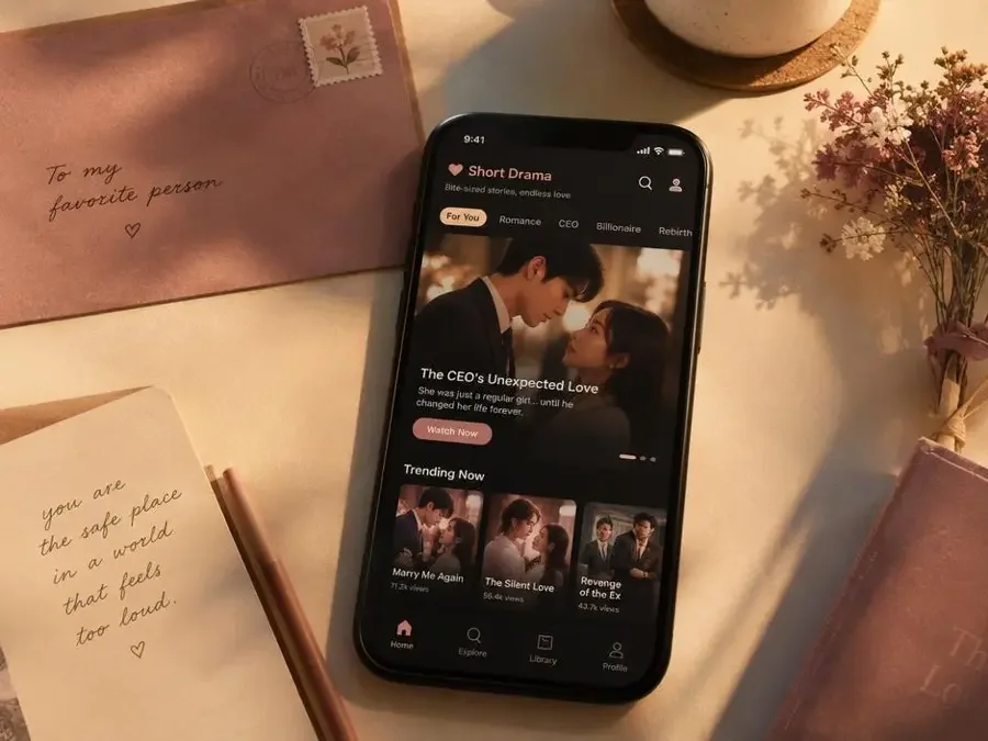 黄果短剧 APP 界面展示 - 手机上的纯爱短剧应用